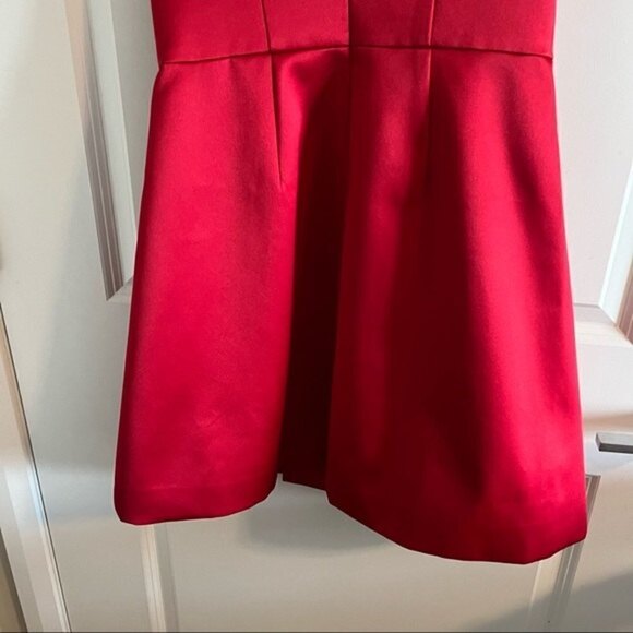 CYNTHIA Rowley Pleated Satin Skater Dress Size 4 - Picture 12 of 13